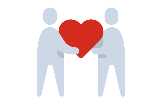people holding heart graphic icon